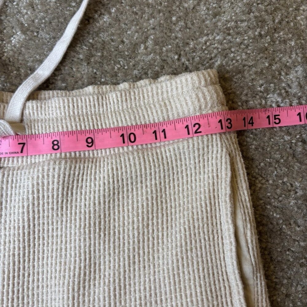 American Eagle Cream Waffle Flare Pants Women’s Drawstring Pants Size Small - Picture 6 of 6